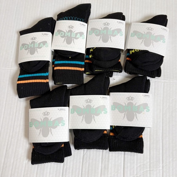 Bombas Accessories - New Bombas 7 Pairs of Black Calf Socks Size XS Women’s Size 4-6 Youth Size 1-6